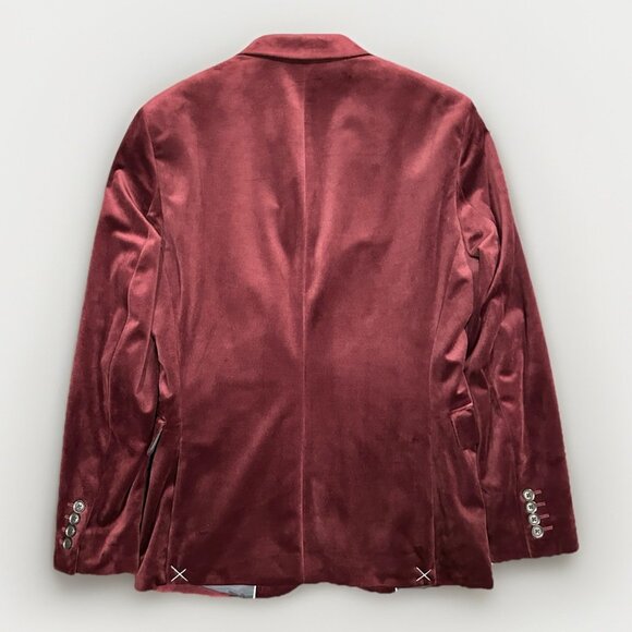 J. Ferrar Merlot Velvet Blazer Jacket Slim Fit Men's Size 36S MSRP $160 Evening - Picture 2 of 11